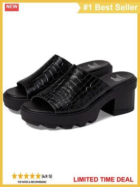 Womens Slide Heel Sandals Leather Upper Slip-On Comfortable Block Heels